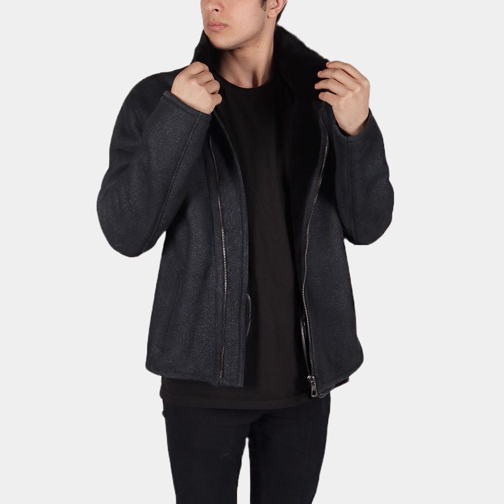 Men's Bourne Grey Suede Jacket - Front View