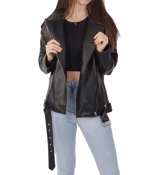 Women's Ariana Black Biker Jacket