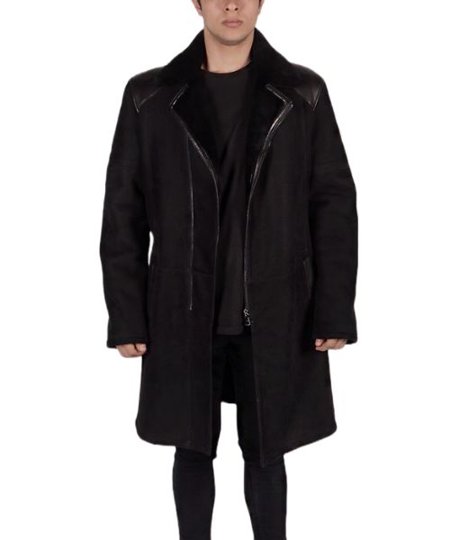 Men's Vikin Black Leather Coat