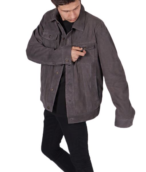 Men's Juda Grey Leather Jacket