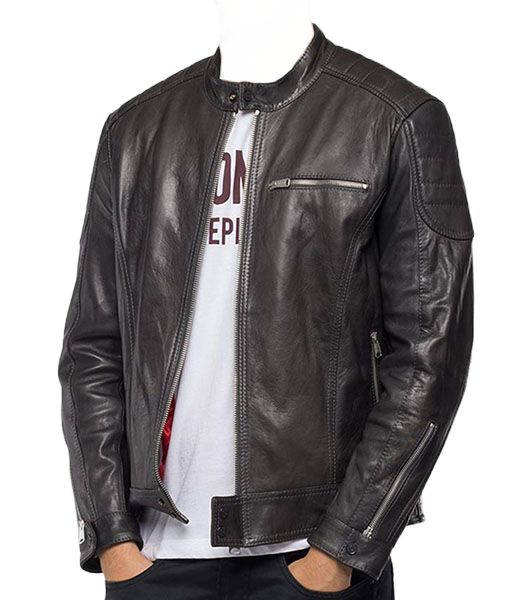 Men's Delse Leather Cafe Racer Jacket