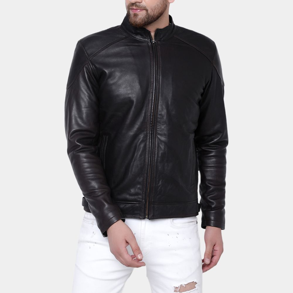 Men's Conny Slim Biker Jacket - Front View