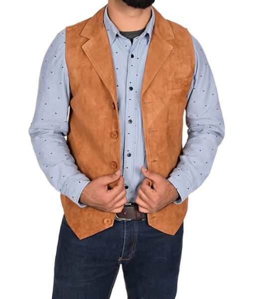 Gunsmoke Marshall Matt Dillon Brown Suede Leather Vest