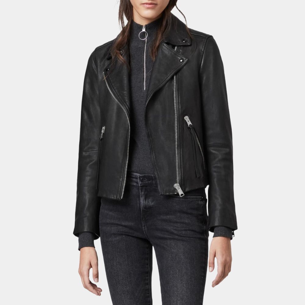 Secret Invasion Abigail Black Biker Jacket - Front View