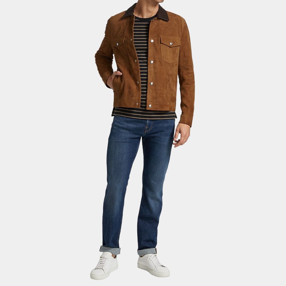 Heartland Tim Fleming Leather Trucker Jacket - Front View