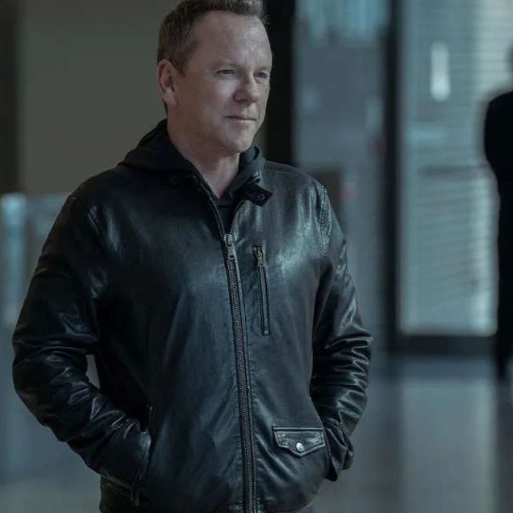 Rabbit Hole Kiefer Sutherland Leahter Jacket - Posture View