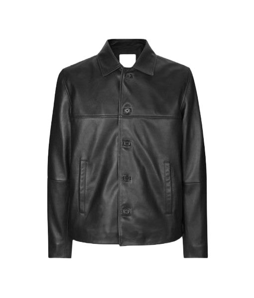 Women's Joana Black Oversized Leather Car Coat