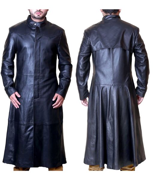 Matrix Neo's Black Leather Trench Coat