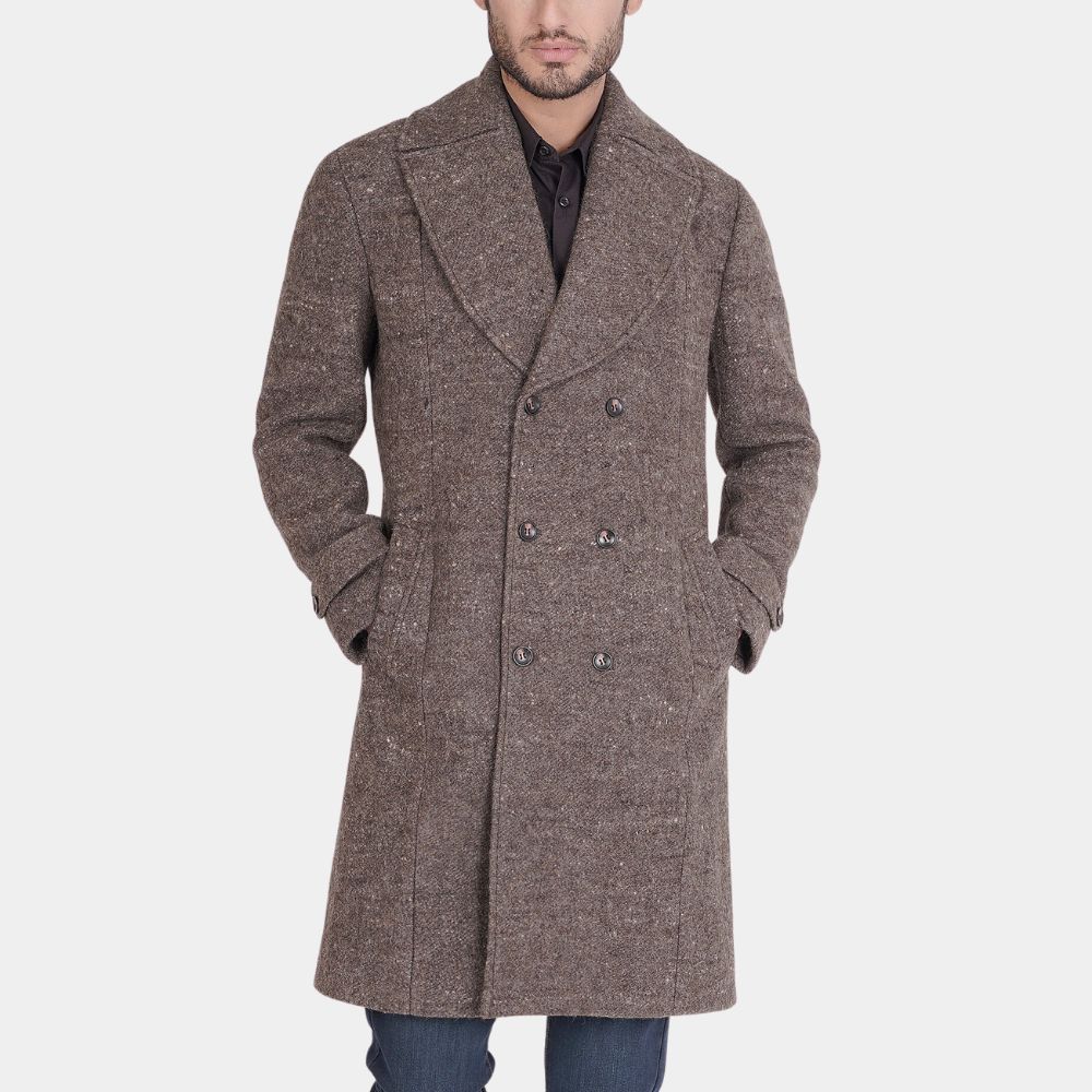 Secret Invasion Nick Furry Brown Wool Trench Coat - Front View