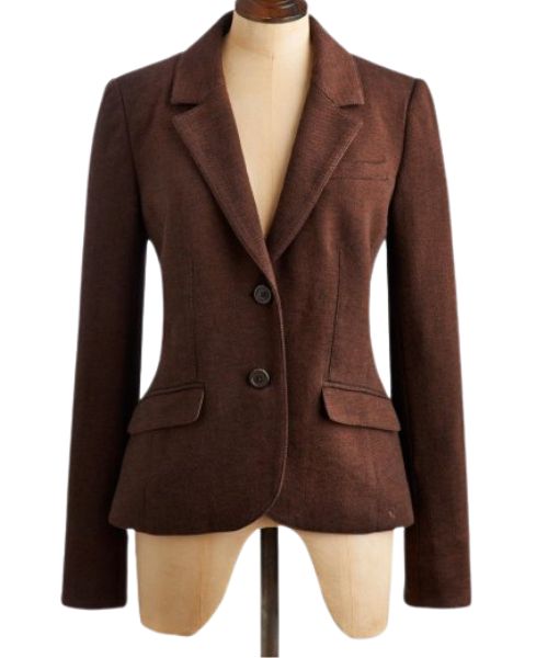 Surrounded Mo Washington Brown Wool Blazer - Latitia Wright Brown Vintage Western Jacket