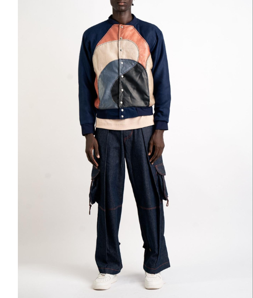 The Perfect Find Keith Powers Multicolor Leather Varsity Jacket