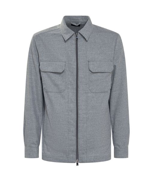 Tom Segura: Grey Shirt Jacket in Cotton and Wool Fabric