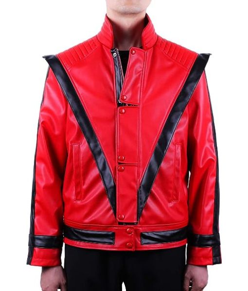 Michael Jackson Thriller Red Leather Jacket in Faux and Real Leather