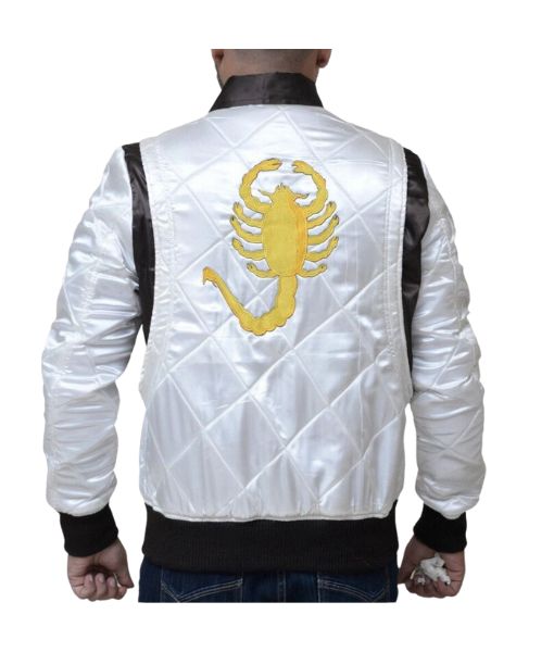 Ryan Gosling Drive Scorpion Bomber Jacket In Satin Fabric