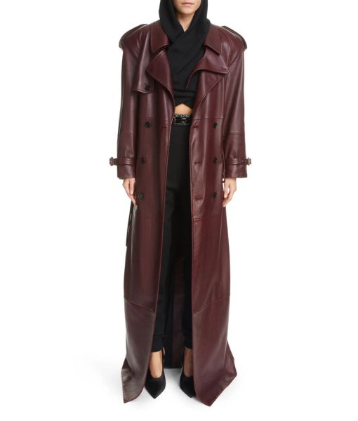 Kim Kardashian Leather Coat