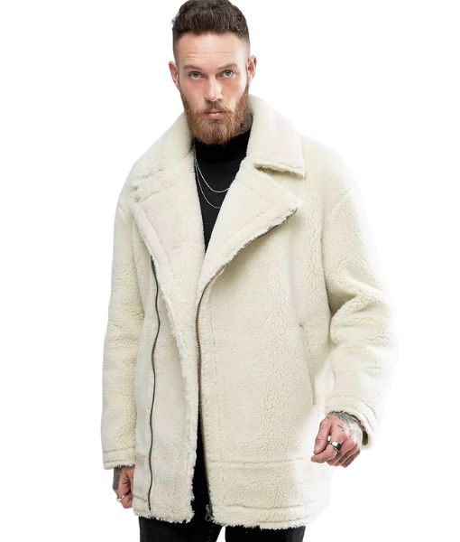 Don't Look Away Jonah Oversized Drop Shouler Faux Shearling Biker Jacket