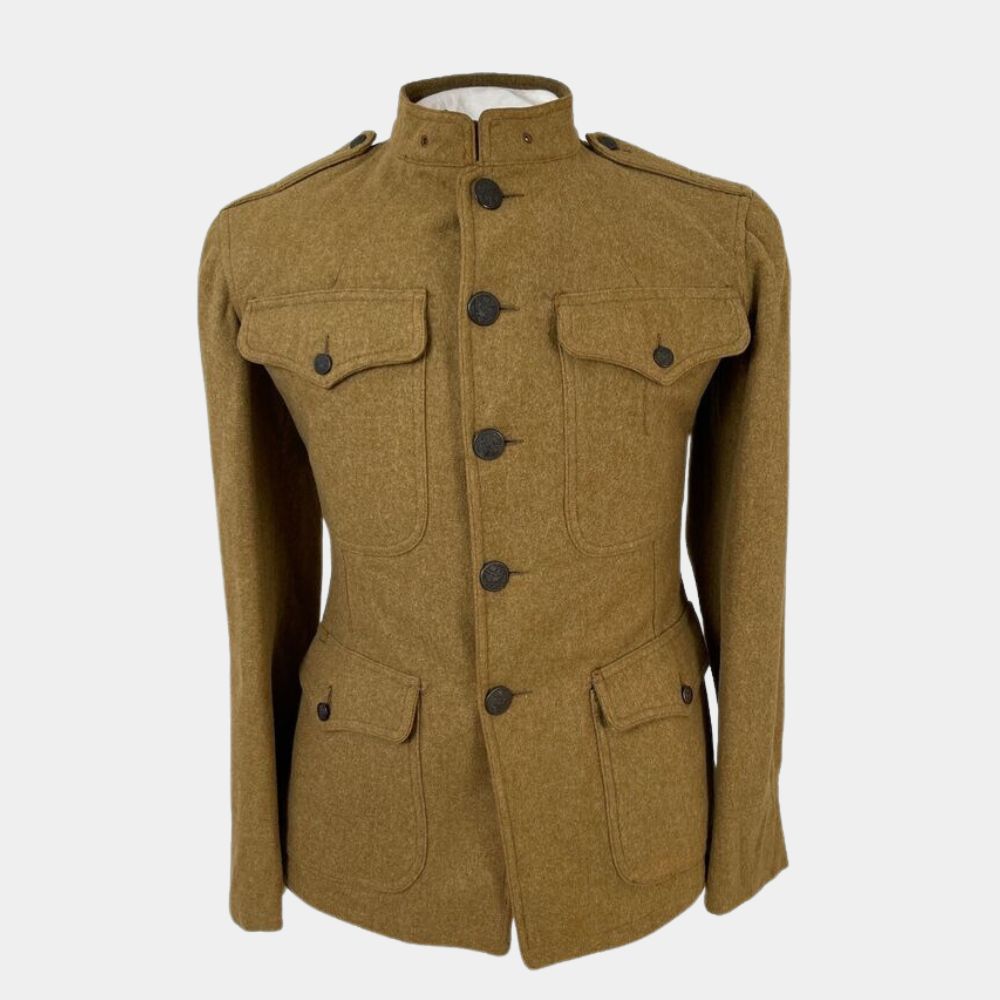 Film Killers of the Flower Moon Leonardo DiCaprio aka Ernest Burkhart Brown U.S. WWI Uniform Jacket - Front View
