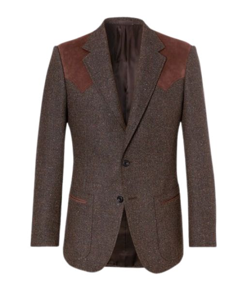  Men's Statesman Western Cowboy Wool Blazer - Kingsman Agent Whiskey Grey Blazer