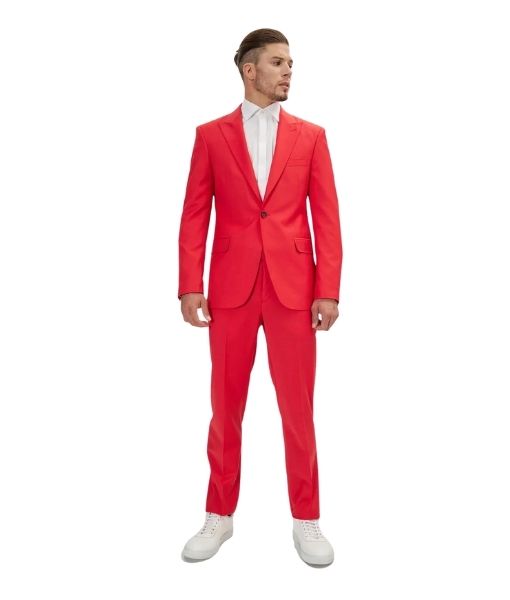 Blinding Lights The Weeknd Red Blazer - Single Breasted One Button Red Cotton Blazer