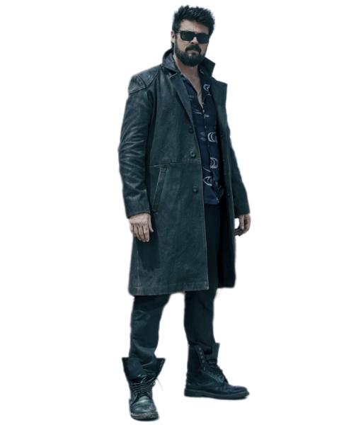 Billy Butcher Black Cotton Long Coat