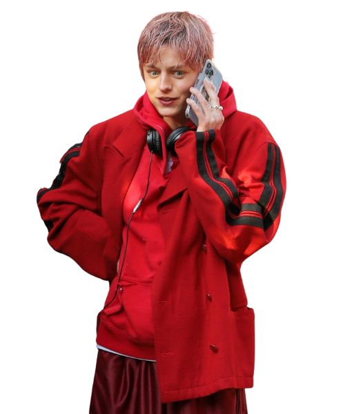 Darby Hart Red Jacket | A Murder at the End of the World Emma Corrin Double Breasted Coat