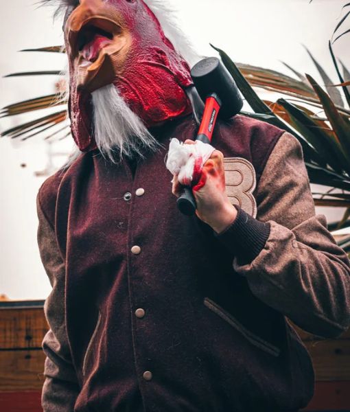 Hotline Miami Jacket's Brown Letterman Jacket - Lightweight Varsity Bomber Jacket 