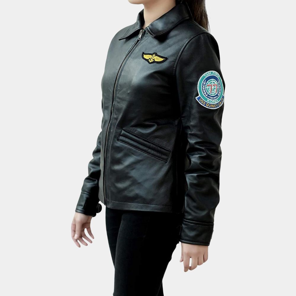 Top Gun Charlie Leather Jacket - Image 4