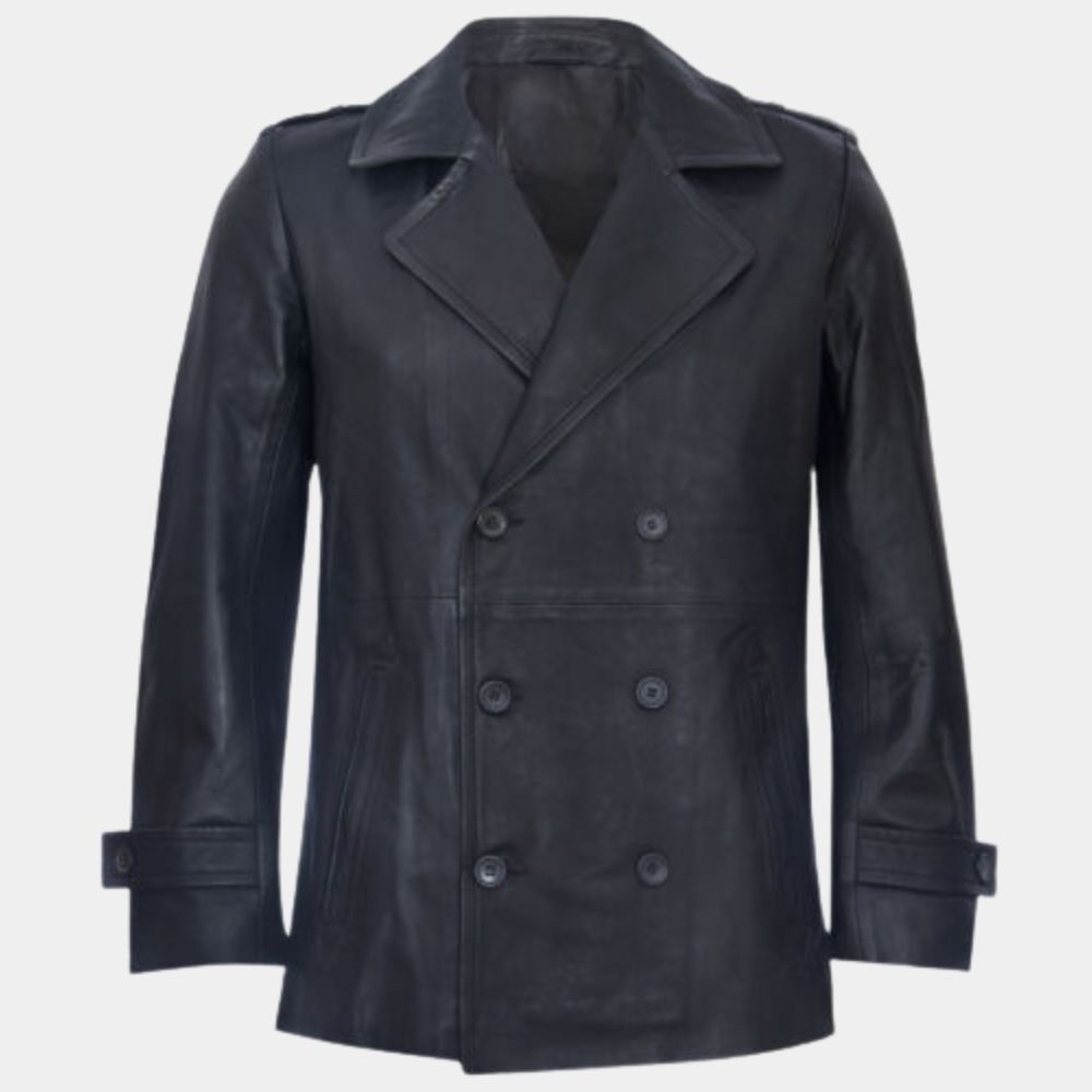 Taken Liam Neeson aka Bryan Mills Black Leather Jacket - Front View