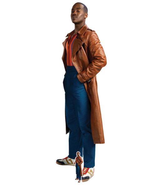 The Fifteen Doctor Who Ncuti Gatwa Brown Leather Trench Coat