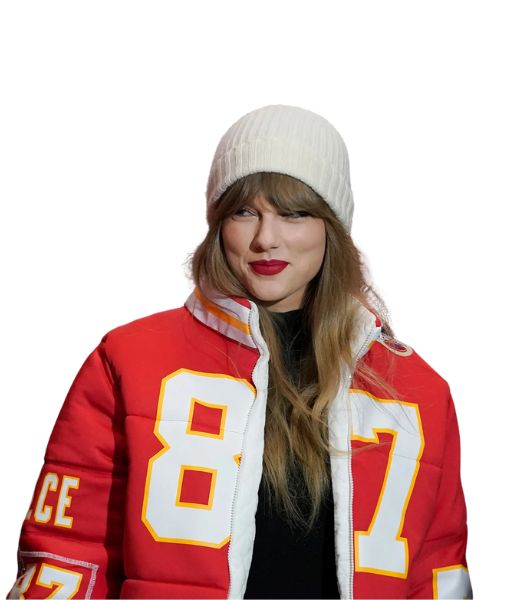 Taylor Swift Kelce 87 Chiefs Puffer Jacket, Travis Kelce Kansas City Chiefs Game Day Jacket