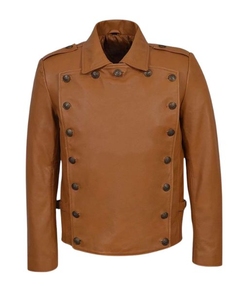 The Rocketeer Billy Campbell Brown Leather Jacketa aka Cliff Secord Classic V Shaped Jacket