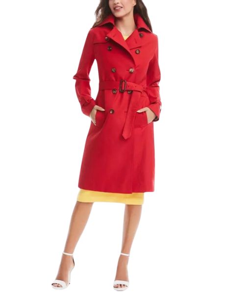 Dark Matter Amanda Lucas Coat aka Alice Braga Red Cotton Duster Trench Coat