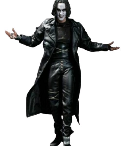 The Crow Eric Draven aka Brandon Lee Black Real Leather Long Coat