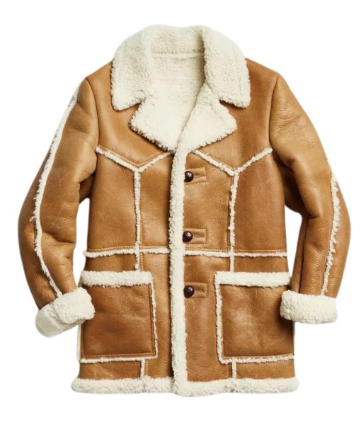 Men's Rafael Vintage Style Rancher Leather Jacket with Shearling Lining