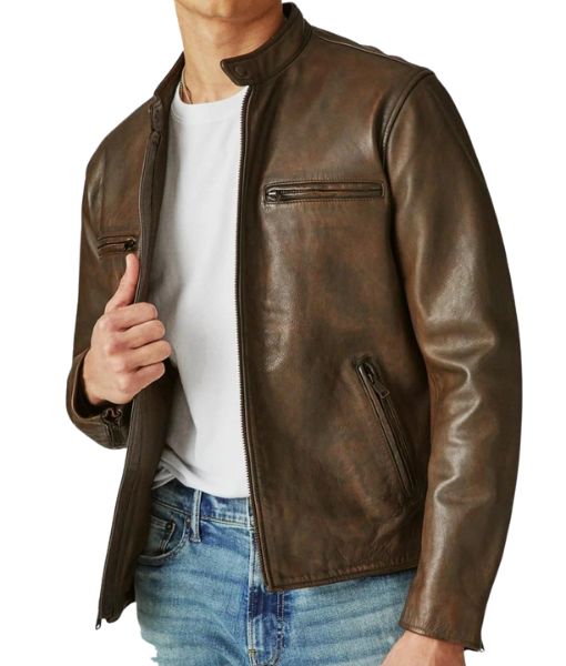  Rescue Me Tommy Gavin Jacket aka Rescue Me Tommy Gavin Brown Waxed Leather Jacket