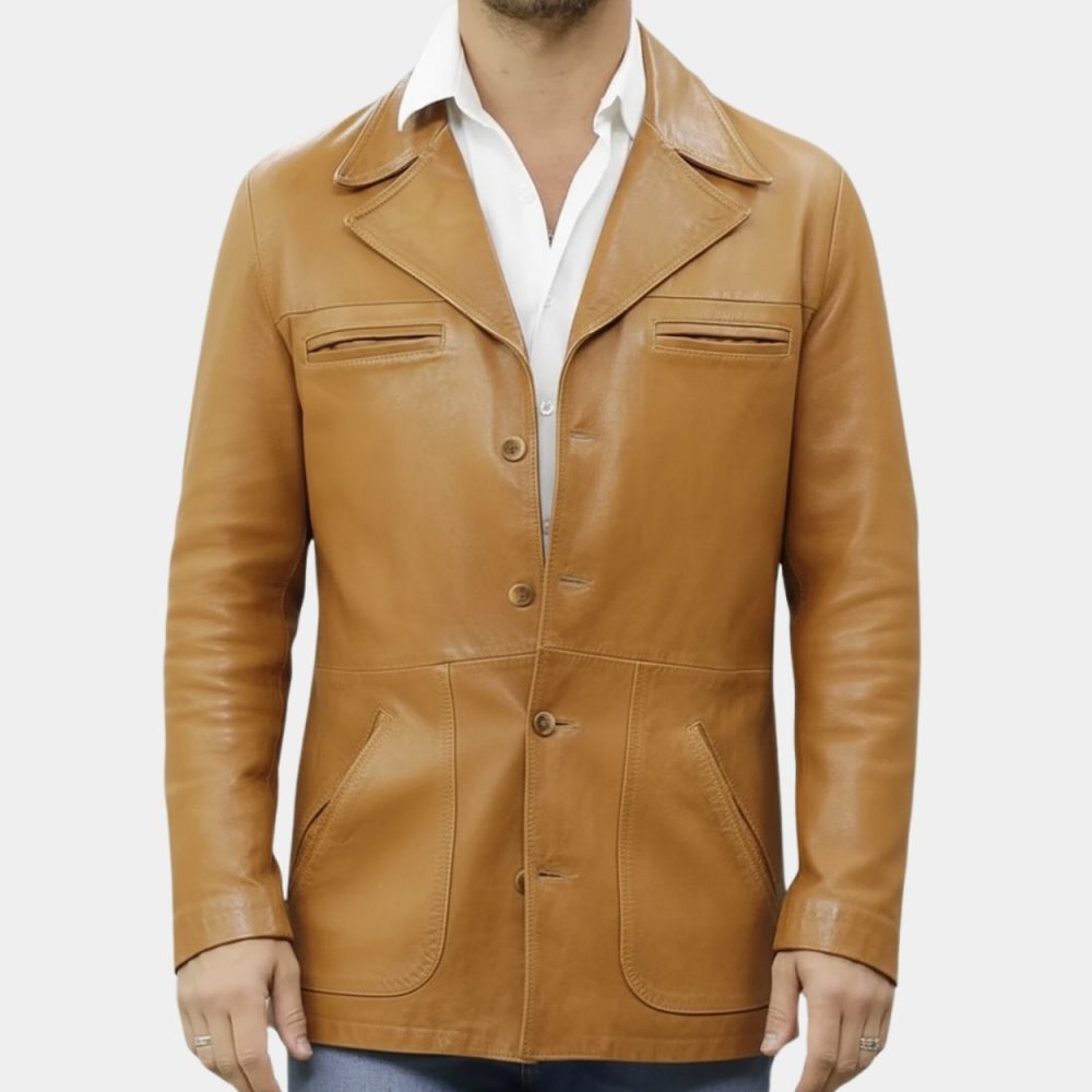 Matthew McConaughey Tan Brown Vintage Style Leather Jacket