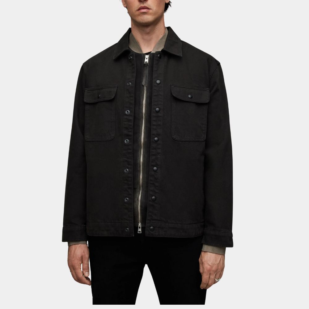 Countdown Mark Meachum Dark Grey Cotton Jacket worn by Jensen Ackles - Front View