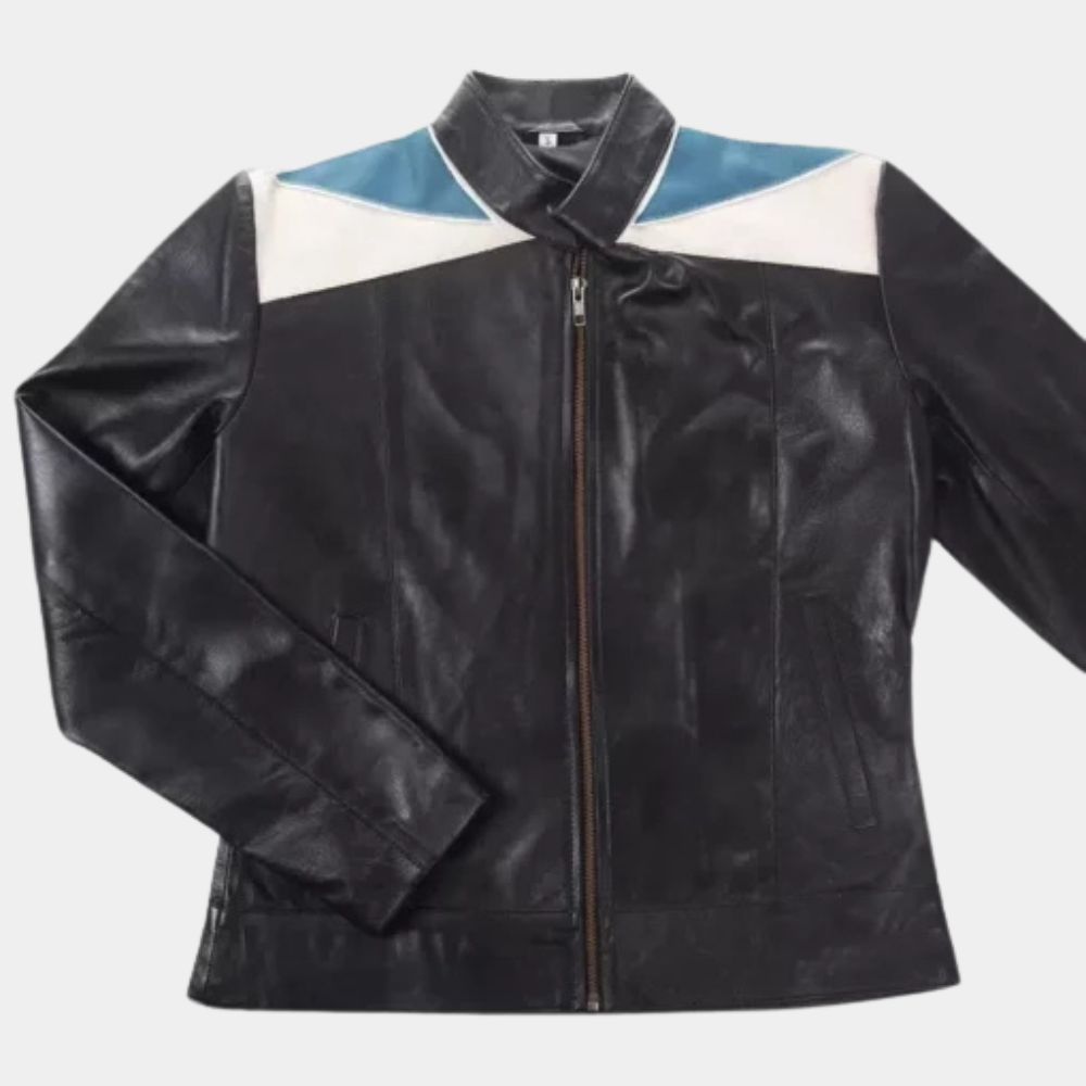 Resident Alien Asta Twelvetrees (Sara Tomko) Black Leather Jacket - Front View