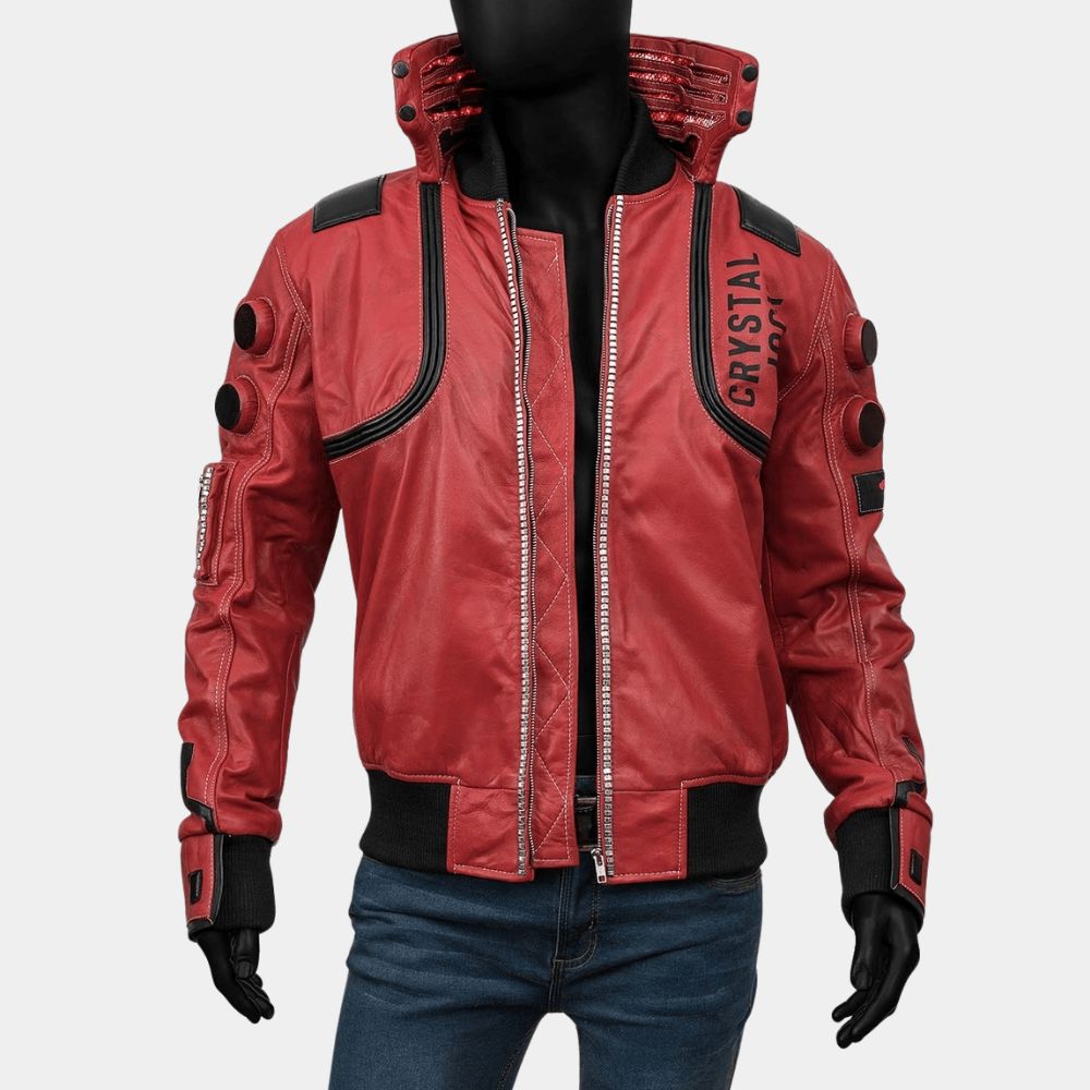 Cyberpunk 2077 Akira Capsule Red Leather Jacket - Front View