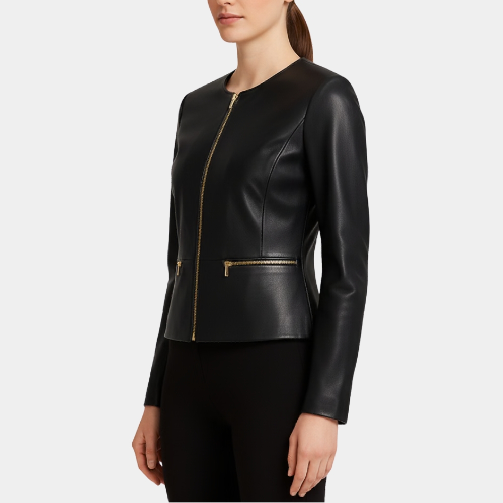 Dana Buchman Black Leather Jacket