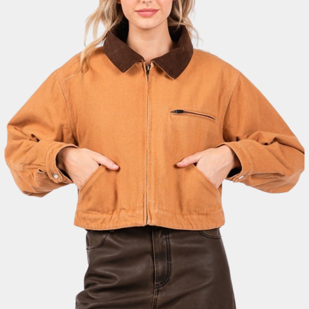 Eenie Meanie Samara Weaving Jacket | Edie Brown Cotton Jacket - Front View
