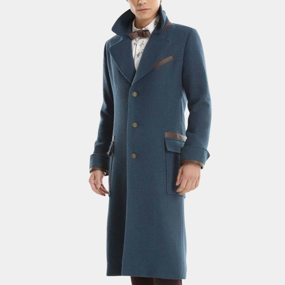 Fantastic Beasts Newt Scamander aka Eddie Redmayne Teal Coat - Front View
