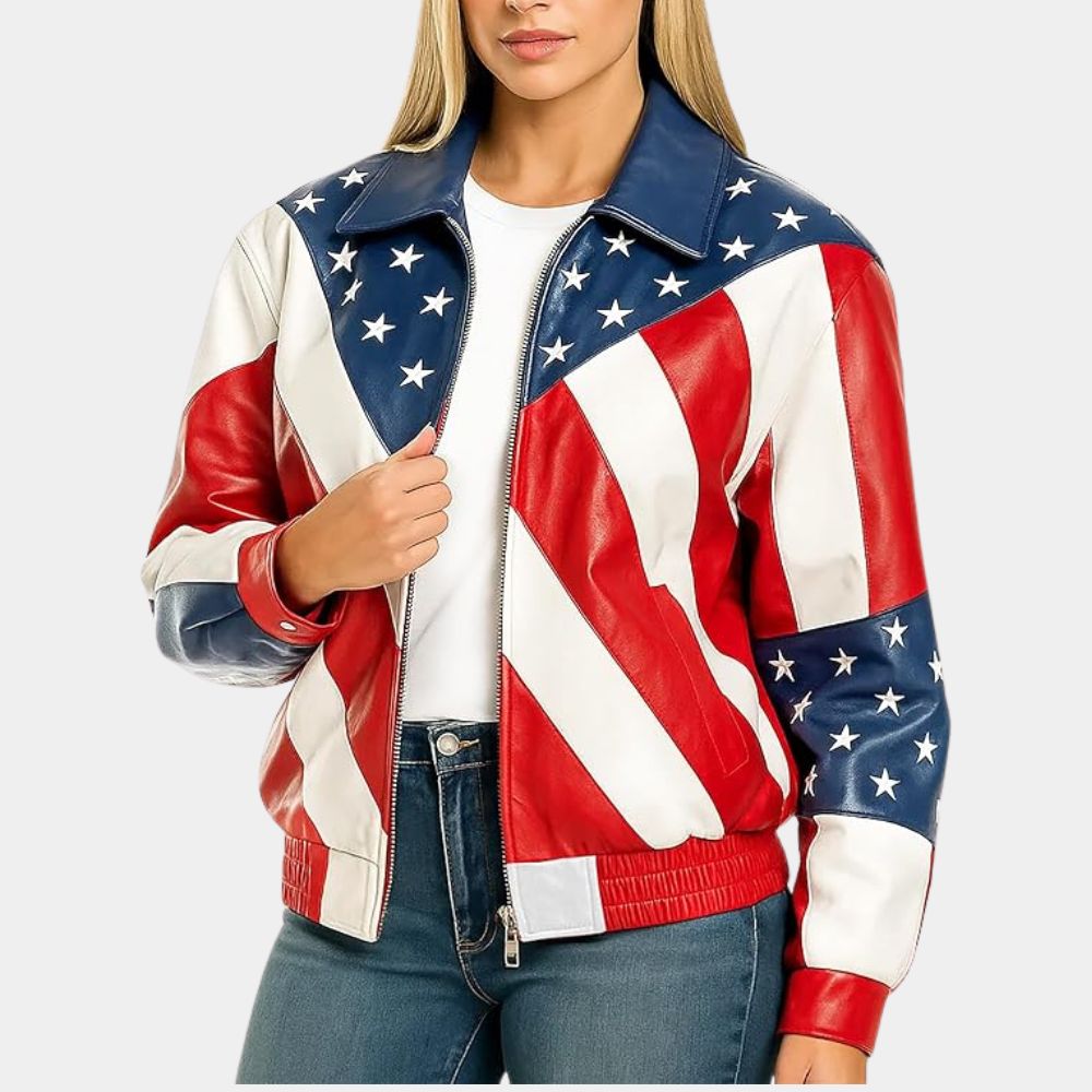 Michael Hoban Independence Day American Flag Shirt Style Jacket - Front View