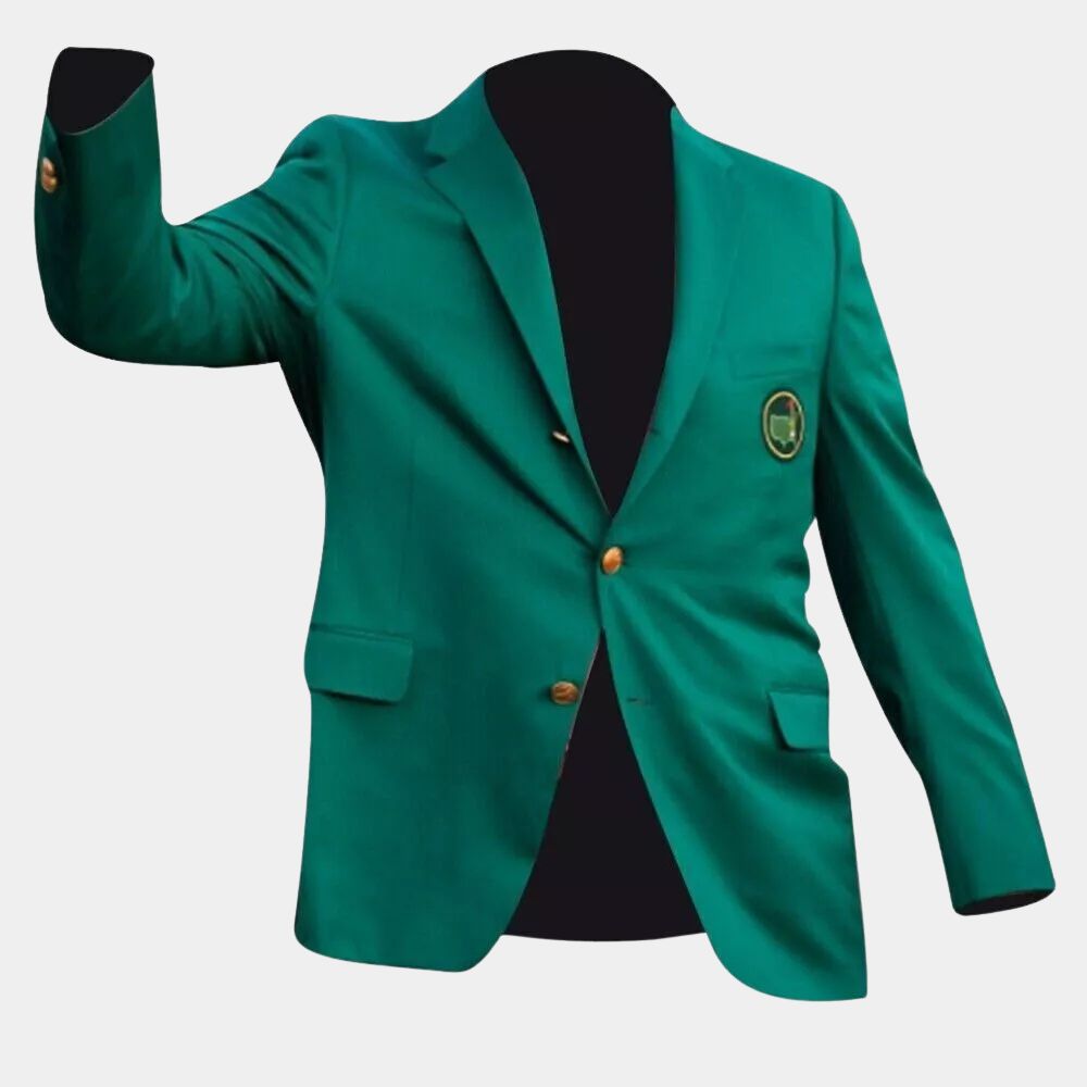 Men's Master Golf Tournament Green Blazer Coat Jacket - Front View