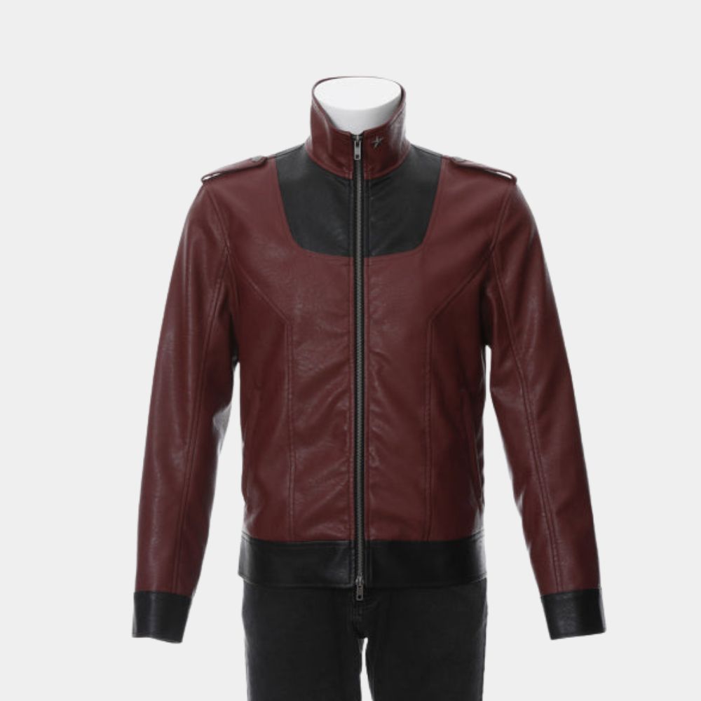 Video Game No More Heroes III 3 Travis Touchdown Red Leather Jacket - Front View