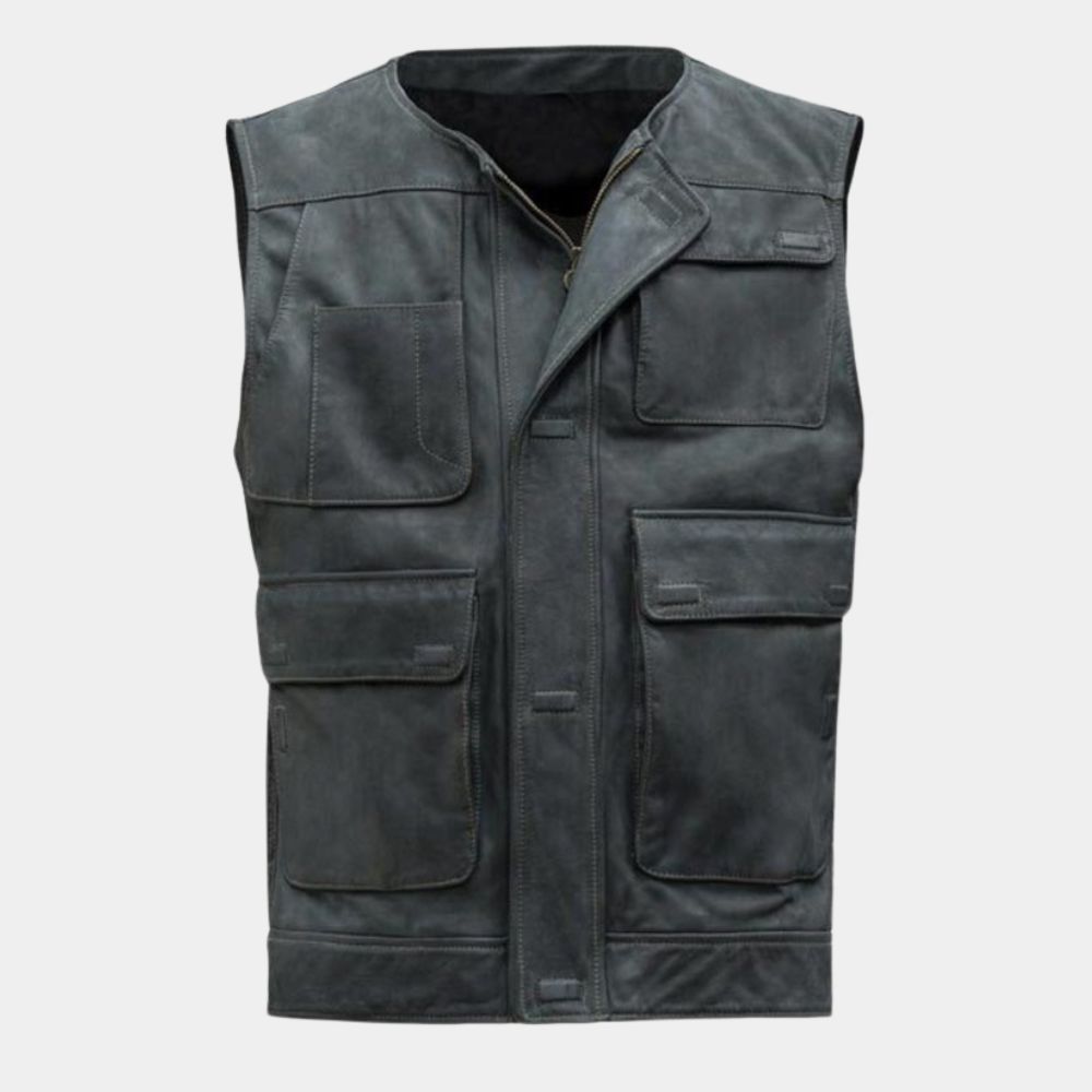 Star Wars Han Solo aka Harrison Ford Black Vest - Front View