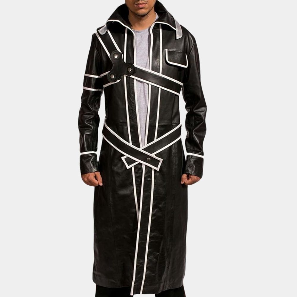 Sword Art Online Kirito aka Kazuto Kirigaya Leather Coat - Front View