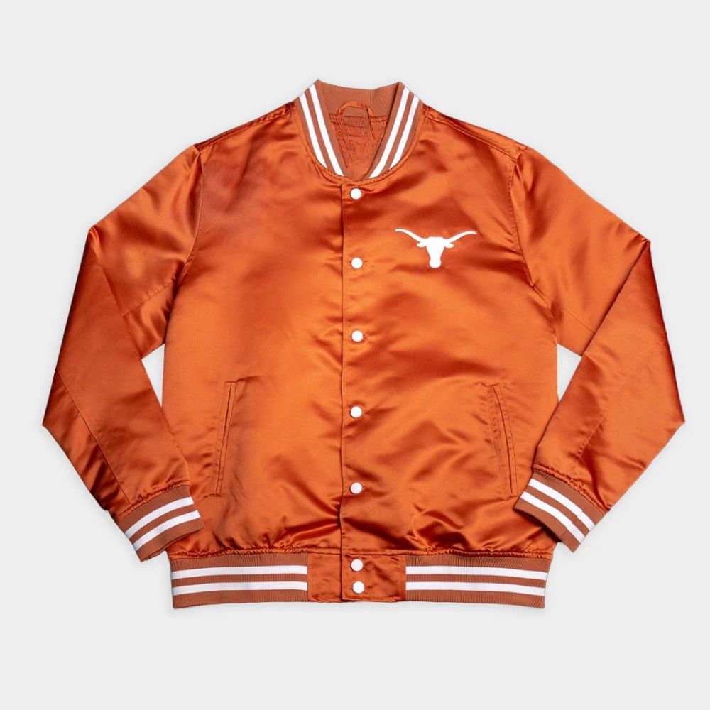 Texas Script Longhorns Bomber Jacket - Front View
