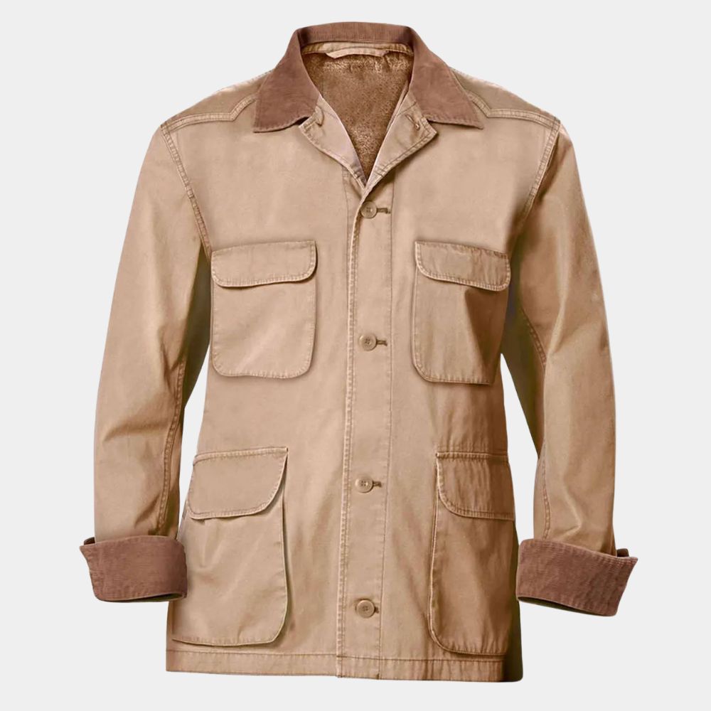 The Cowboys Wil Andersen aka John Wayne Beige Coat - Front View