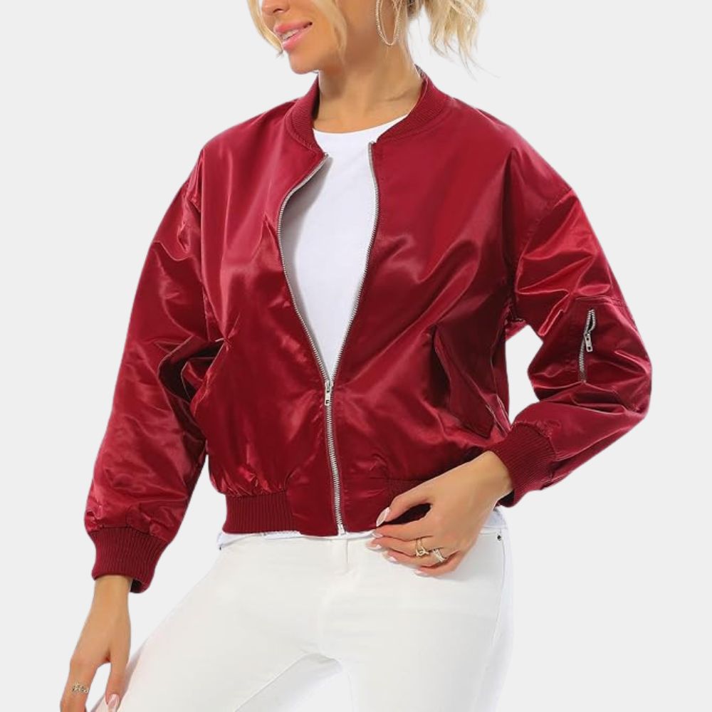 The Night Always Comes Lynette Red Jacket - Front View